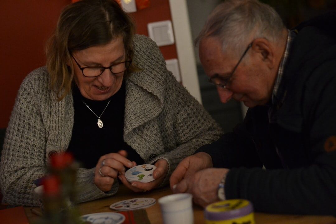 seniors playing cards