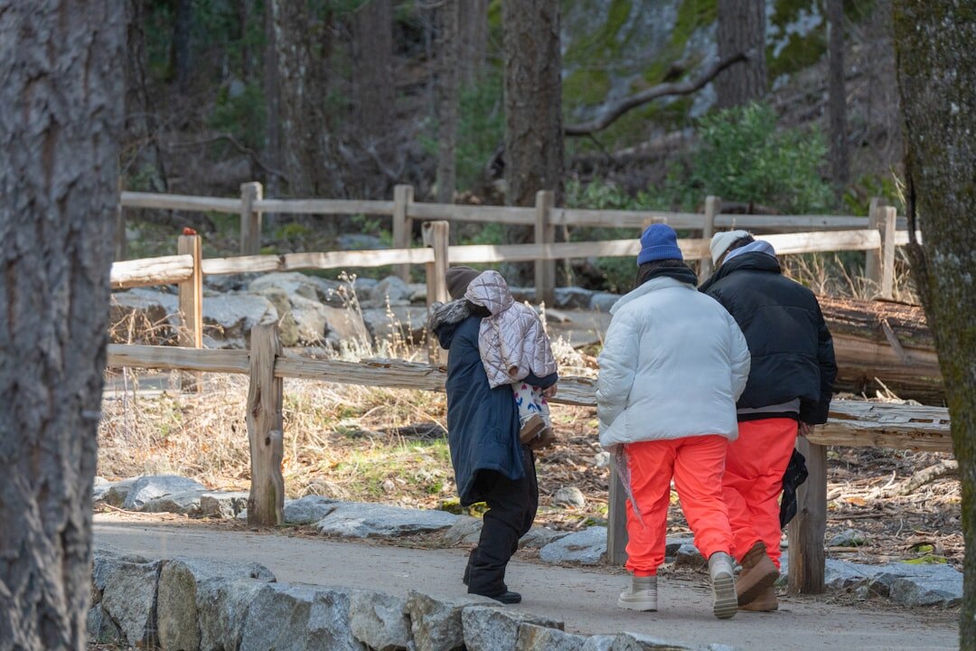 seniors walking in park together