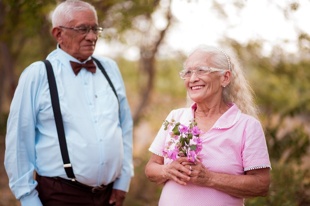 seniors gardening together