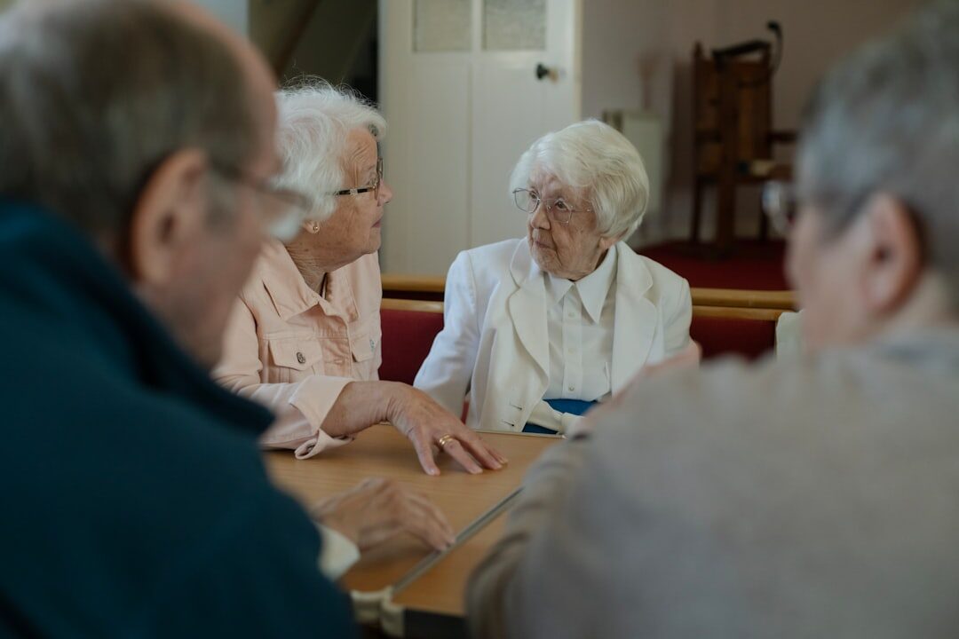 senior friends chatting